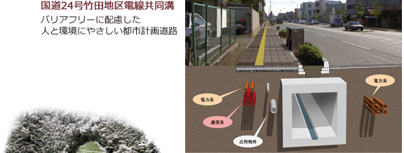 国道24号竹田地区電線共同溝